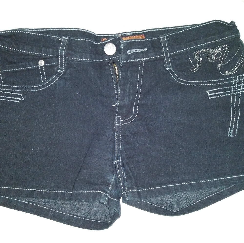 Black jean shorts